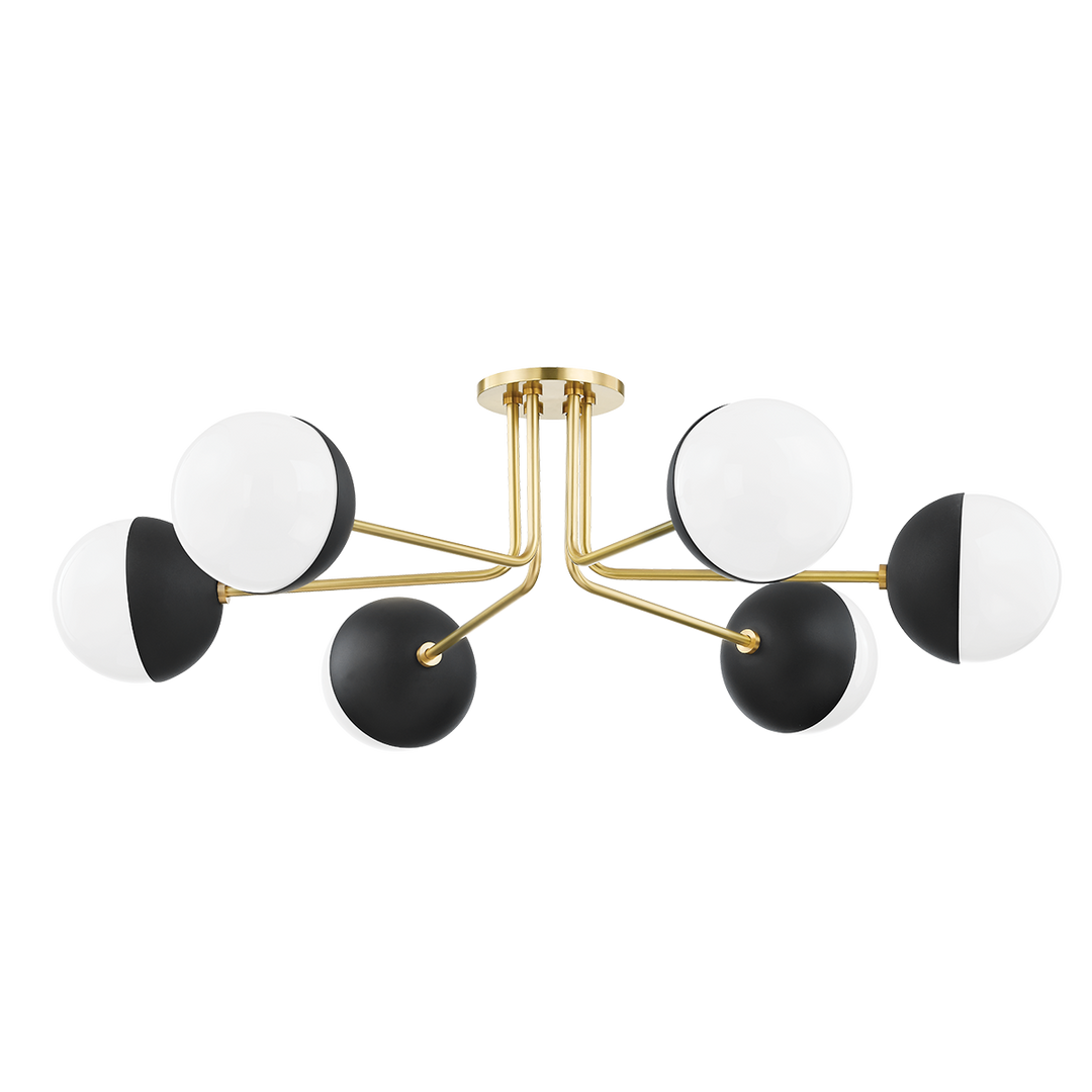 Mitzi Renee Semi Flush Ceiling Semi Flush Mounts Mitzi Aged Brass/black  