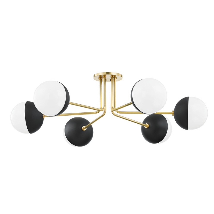 Mitzi Renee Semi Flush Ceiling Semi Flush Mounts Mitzi Aged Brass/black  