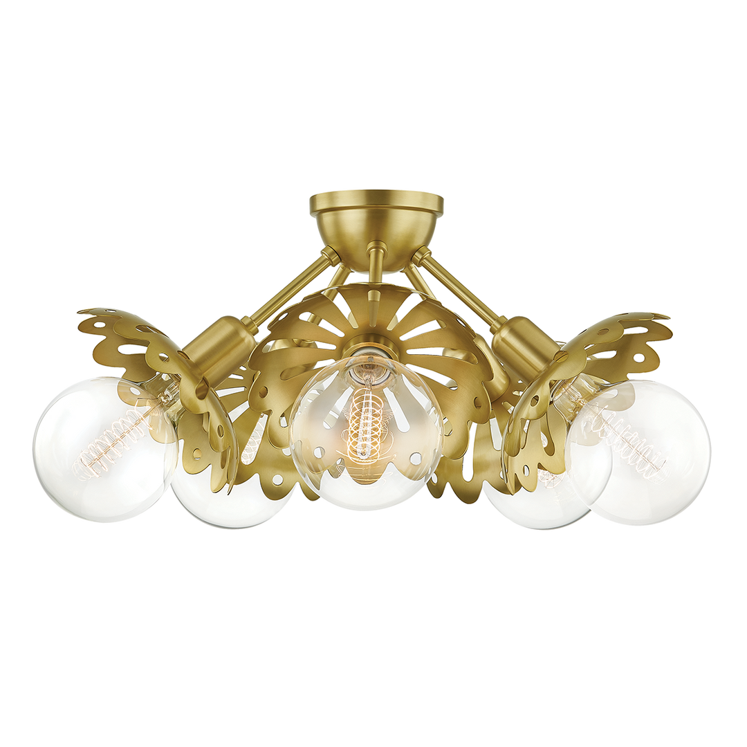 Mitzi Alyssa Semi Flush Ceiling Semi Flush Mounts Mitzi Aged Brass  