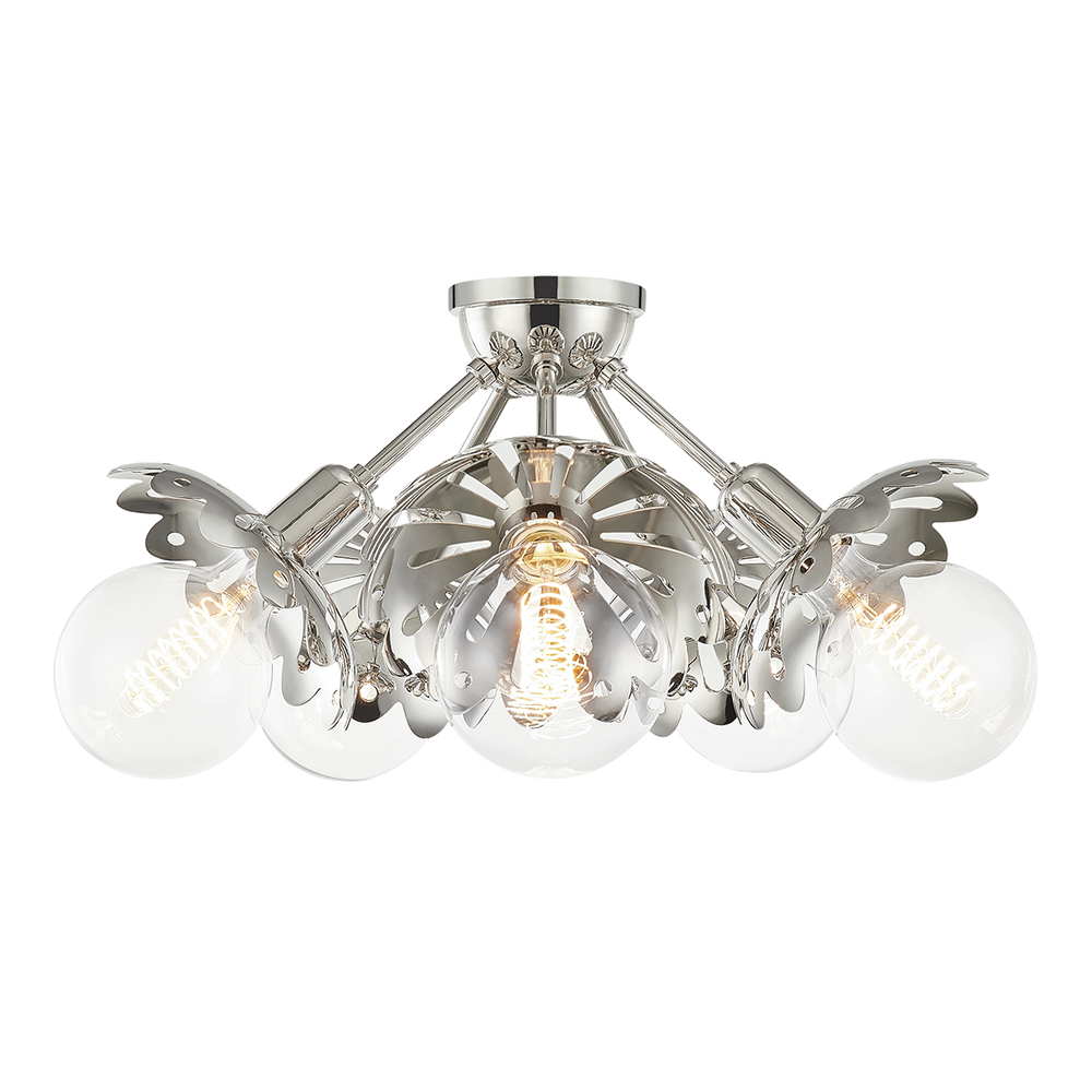 Mitzi Alyssa Semi Flush Ceiling Semi Flush Mounts Mitzi Polished Nickel  