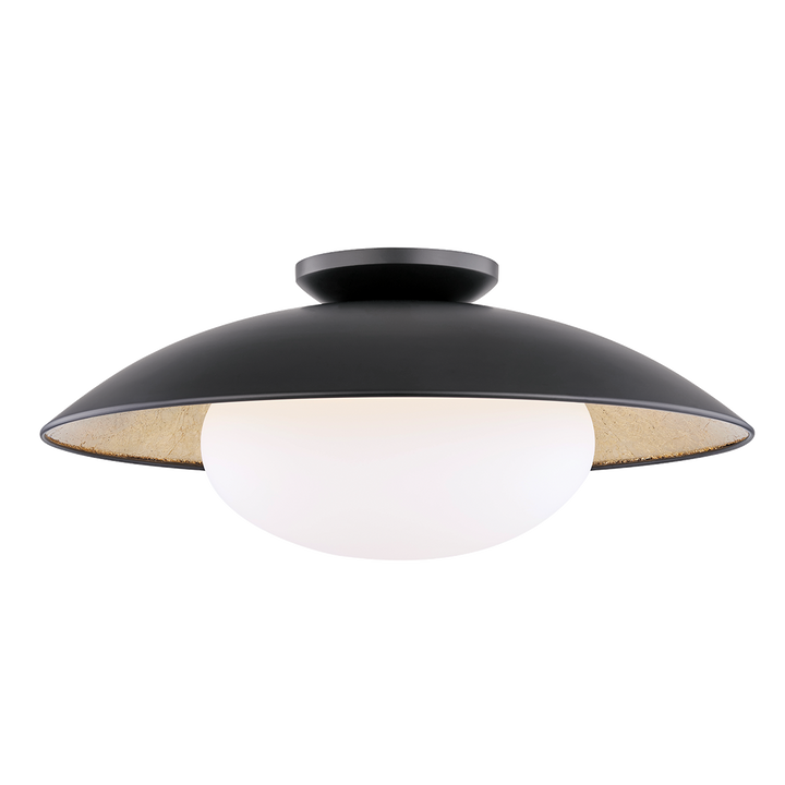 Mitzi Cadence Semi Flush Ceiling Semi Flush Mounts Mitzi Black Lustro/gold Leaf Combo 11.75x21x9 