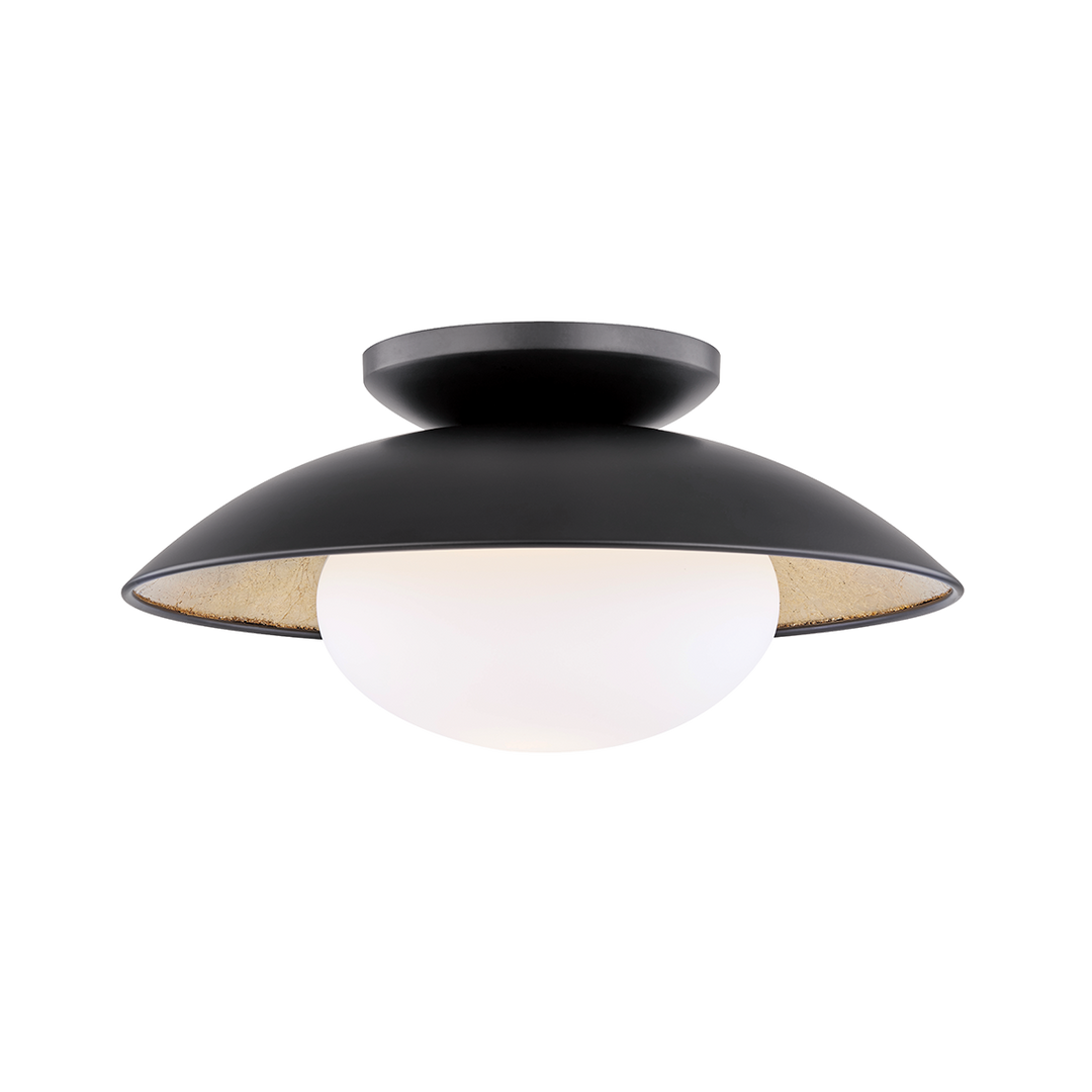 Mitzi Cadence Semi Flush Ceiling Semi Flush Mounts Mitzi Black Lustro/gold Leaf Combo 9.5x14x6.75 