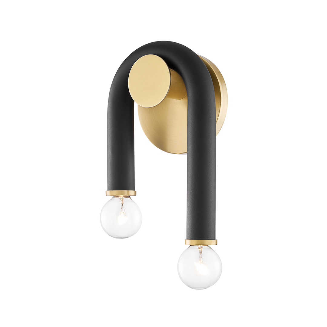 Mitzi Whit Wall Sconce Wall Sconces Mitzi Aged Brass/black 44x6.5x11 