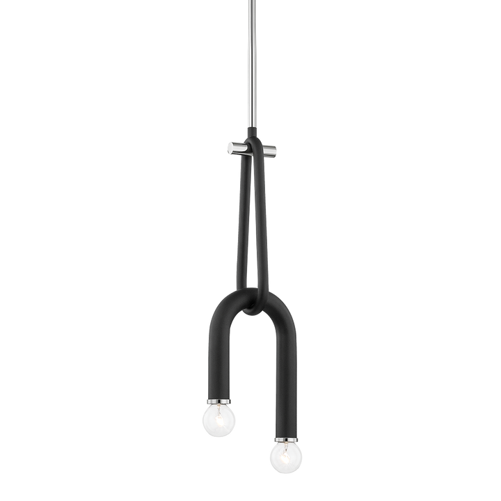 Mitzi Whit Pendant Pendants Mitzi Polished Nickel/black 6x6.5x20.25 