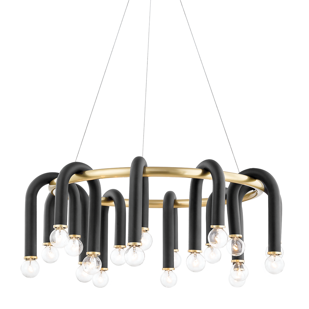 Mitzi Whit Chandelier Chandeliers Mitzi Aged Brass/black 6x28.75x11 