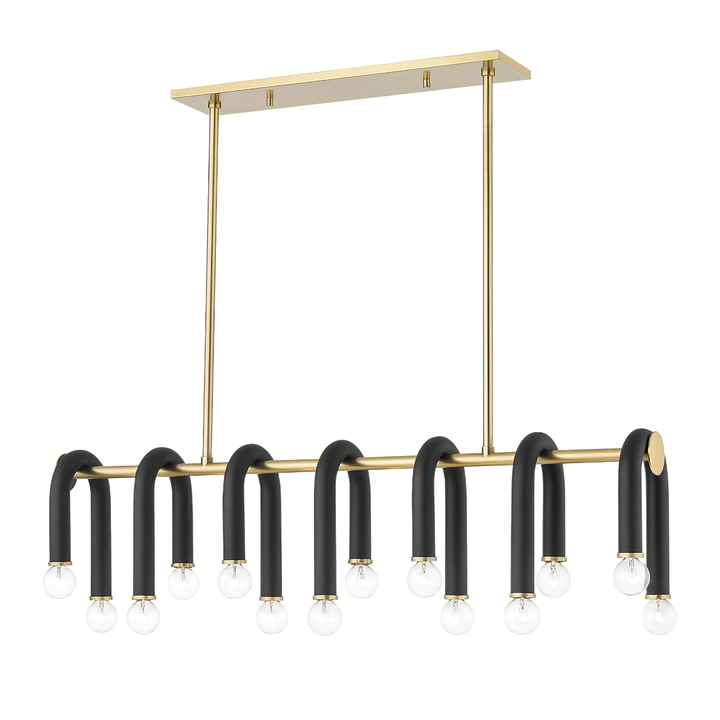 Mitzi Whit Linear Linear Chandeliers Mitzi Aged Brass/black 37.75x6.5x11 