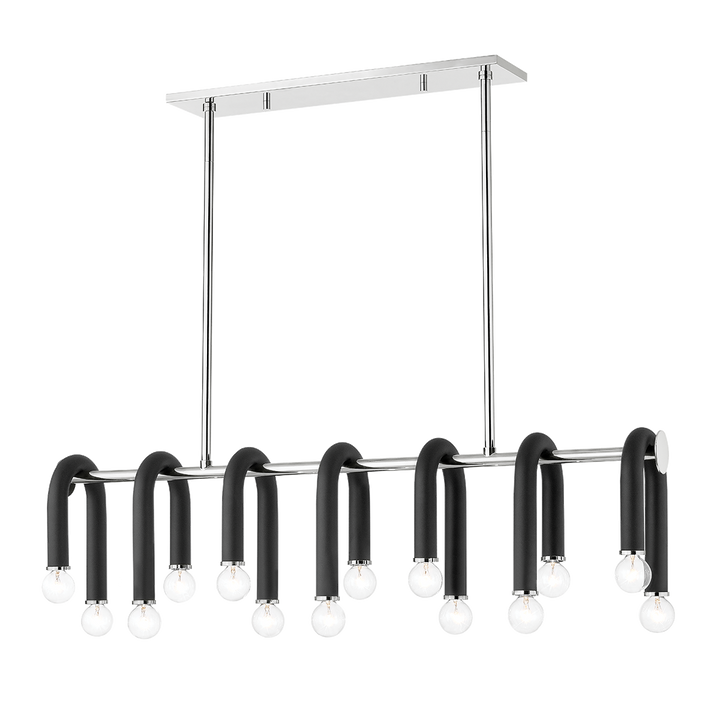 Mitzi Whit Linear Linear Chandeliers Mitzi Polished Nickel/black 6x37.75x11 