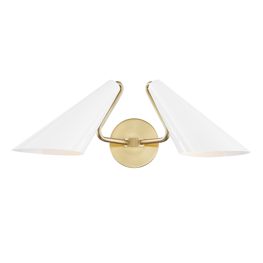 Mitzi Talia Wall Sconce Wall Sconces Mitzi Aged Brass/dove Gray Combo 9.5x20.5x8 