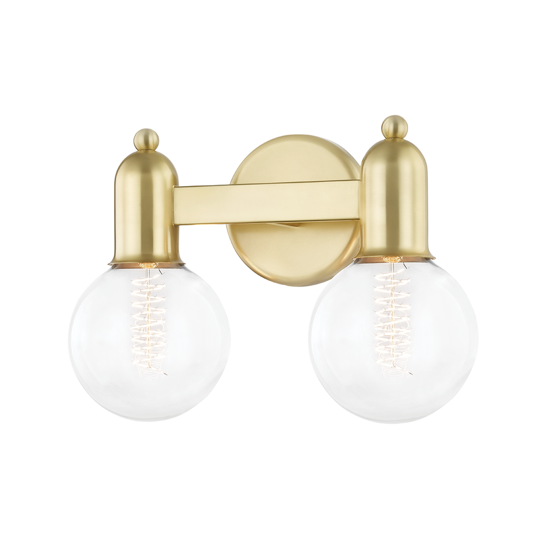 Mitzi Bryce Bath and Vanity Vanity Lights Mitzi Aged Brass 14.5x12.75x9 