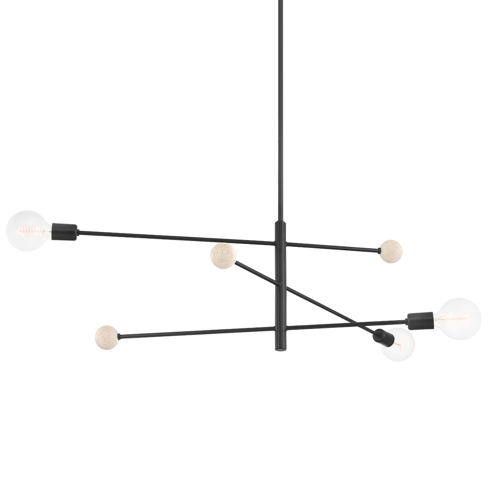 Mitzi Slater Chandelier Chandeliers Mitzi Soft Black 31.75x65.75x16 