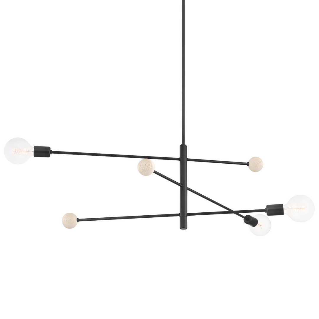 Mitzi Slater Chandelier Chandeliers Mitzi Soft Black 31.75x65.75x16 