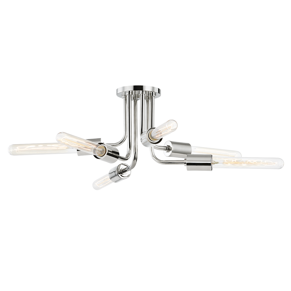 Mitzi Donny Semi Flush Ceiling Semi Flush Mounts Mitzi Polished Nickel 16x29.5x8.5 