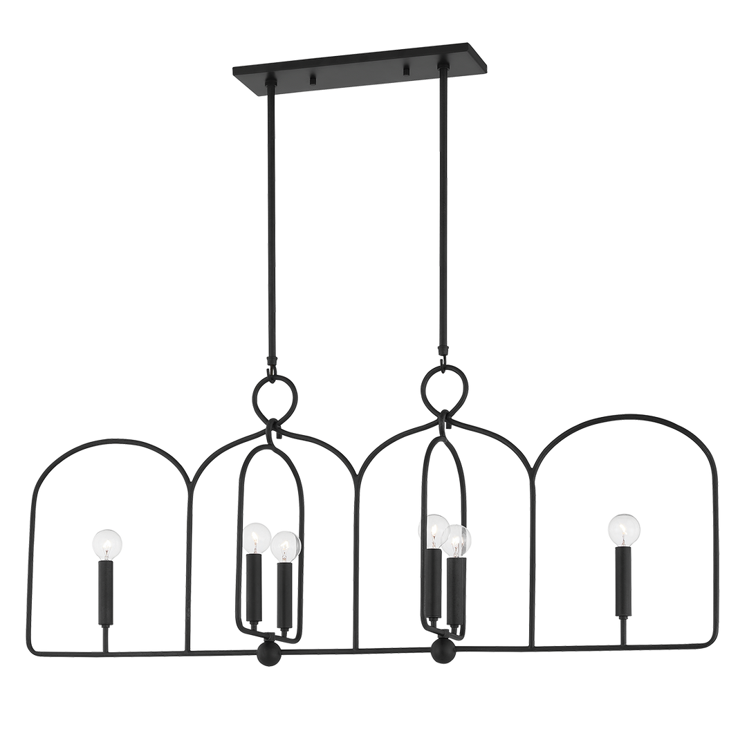 Mitzi Mallory Linear Linear Chandeliers Mitzi Aged Iron 45.25x10x14.5 