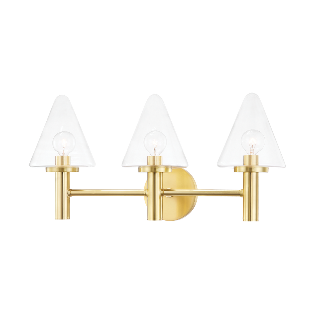 Mitzi Connie Bath and Vanity Vanity Lights Mitzi Aged Brass 7x22x10.25 