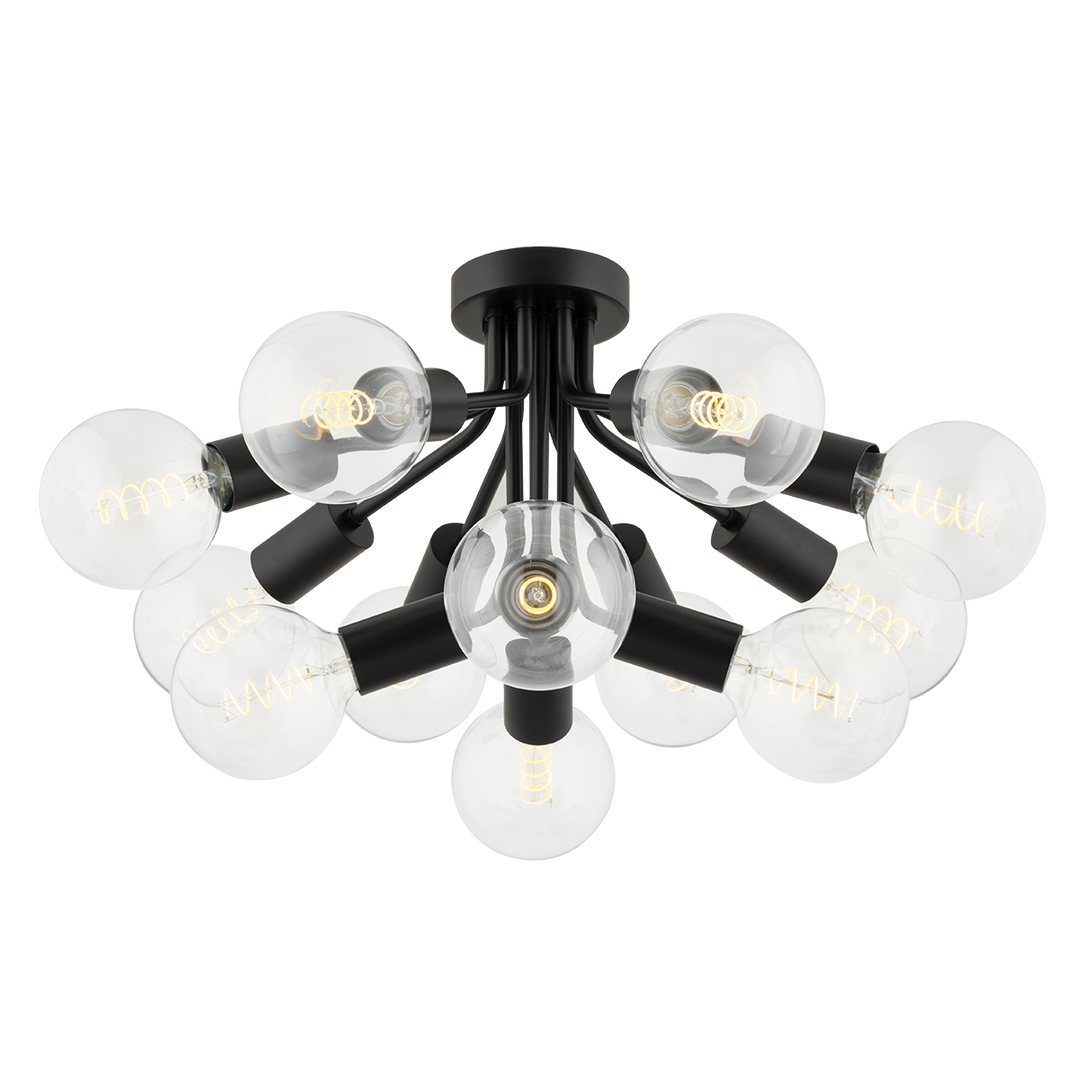 Mitzi DREA Semi Flush Ceiling Semi Flush Mounts Mitzi Soft Black  