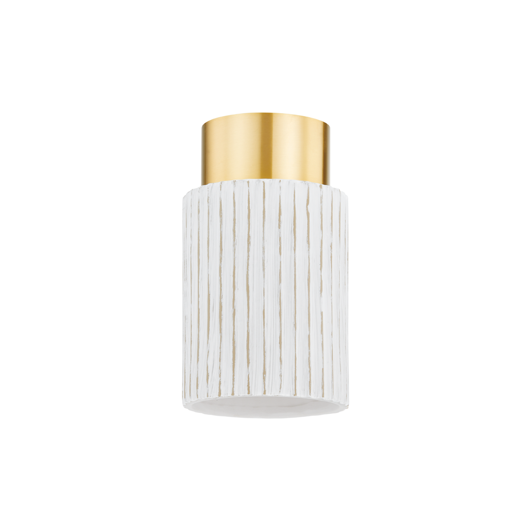 Mitzi CORISSA Flush Mount Ceiling Flush Mounts Mitzi Aged Brass/ Ceramic Whitewash Bisque  