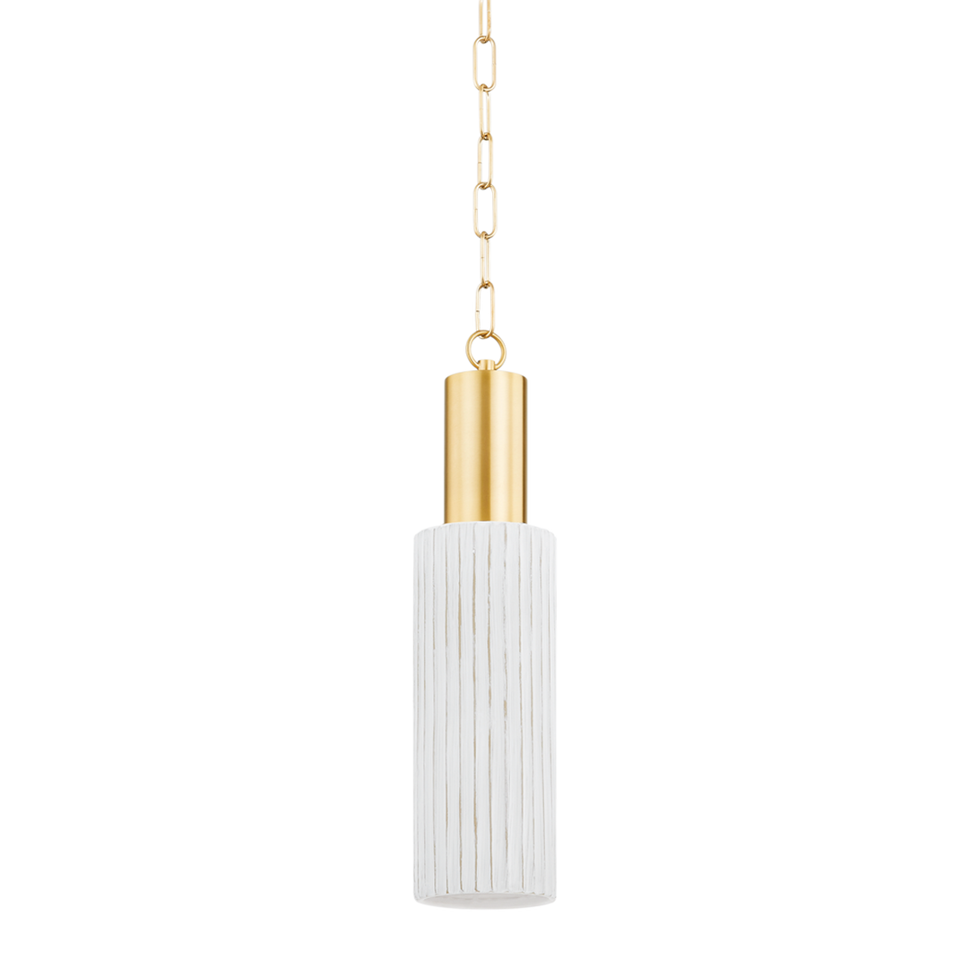 Mitzi CORISSA Pendant Pendants Mitzi Aged Brass/ Ceramic Whitewash Bisque  