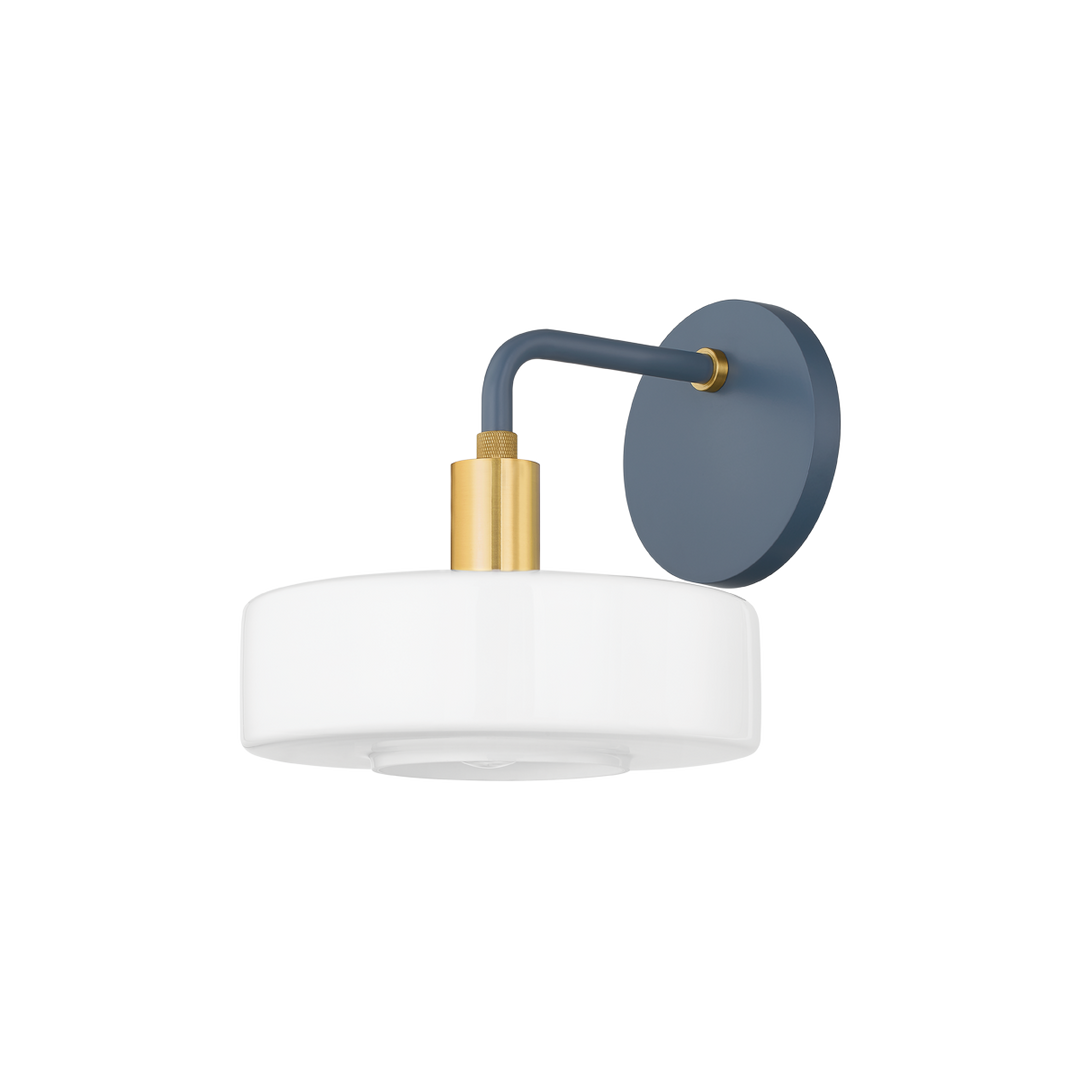 Mitzi Aston Wall Sconce Wall Sconces Mitzi Aged Brass/Slate Blue  