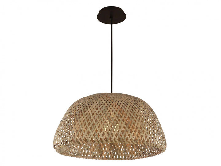 Avenue Lighting Tulum 17"W Pendant HF1003-BW in Black/Bamboo Wicker