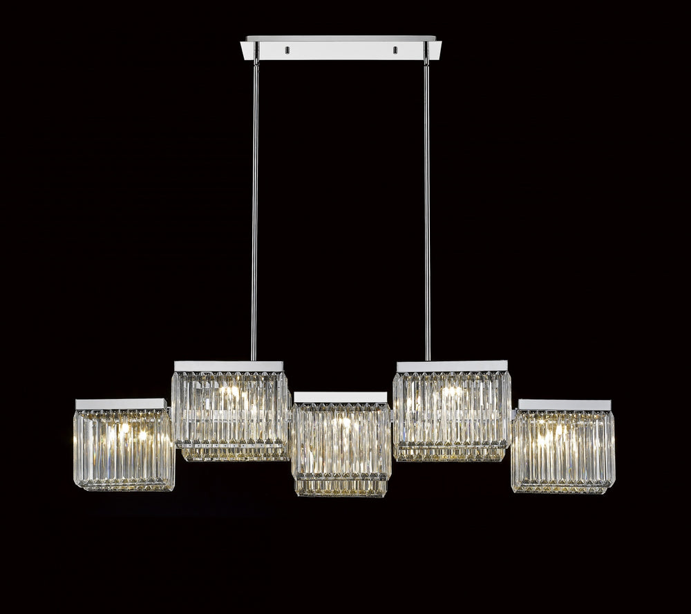 Avenue Lighting Broadway 10-Light 57"W Chandelier HF4010-PN in Polished Nickel/Clear Crystals view 2
