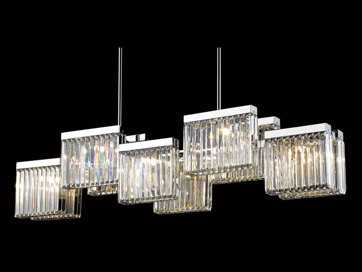 Avenue Lighting Broadway 10-Light 57"W Chandelier HF4010-PN in Polished Nickel/Clear Crystals