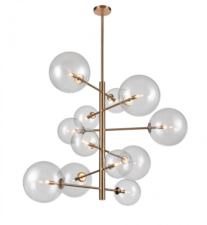 Avenue Lighting Delilah 12-Light 43"W Chandelier HF4212-AB in Aged Brass/Clear Glass