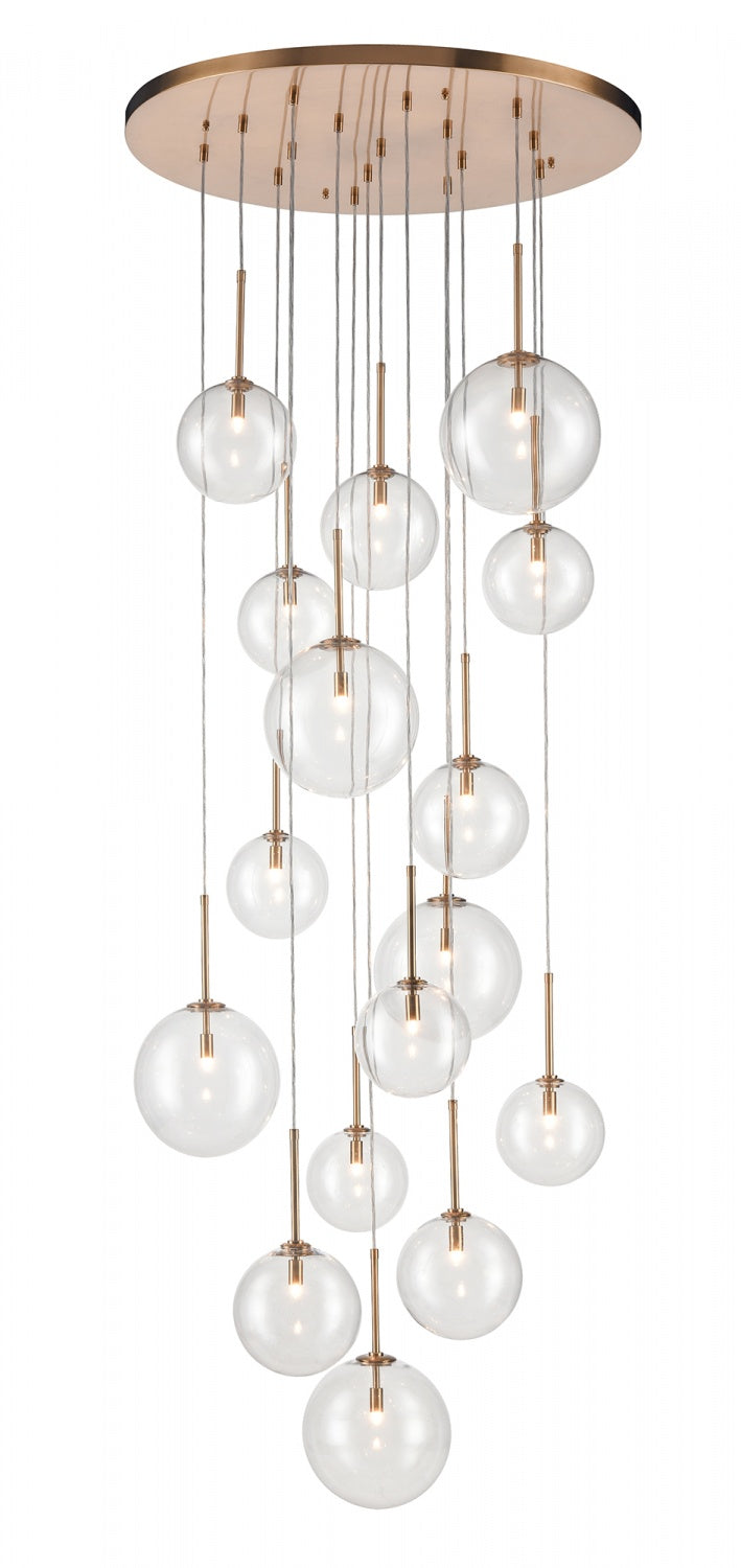Avenue Lighting Delilah 16-Light 34"W Chandelier HF4266-AB in Aged Brass/Clear Glass