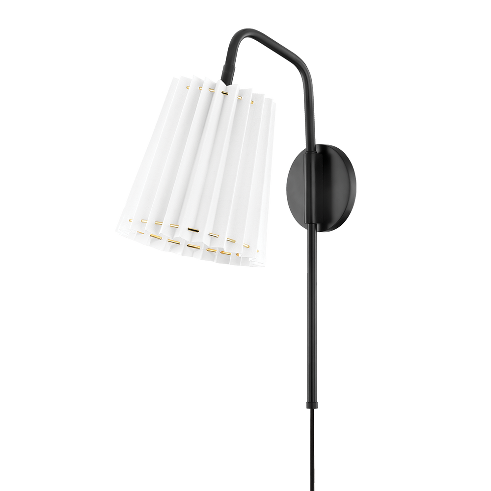 Mitzi Demi Plug-in Sconce Wall Sconces Mitzi Soft Black  