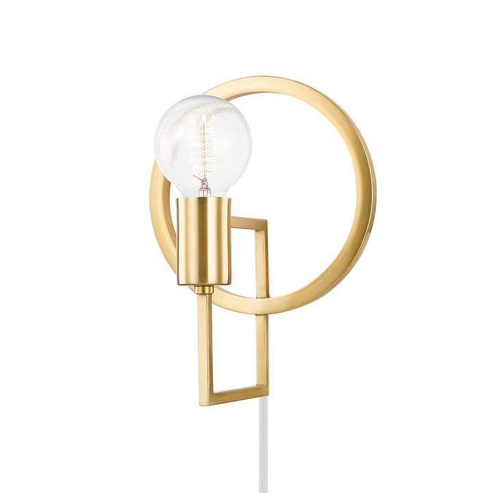 Mitzi Tory Plug-in Sconce Wall Sconces Mitzi Aged Brass  