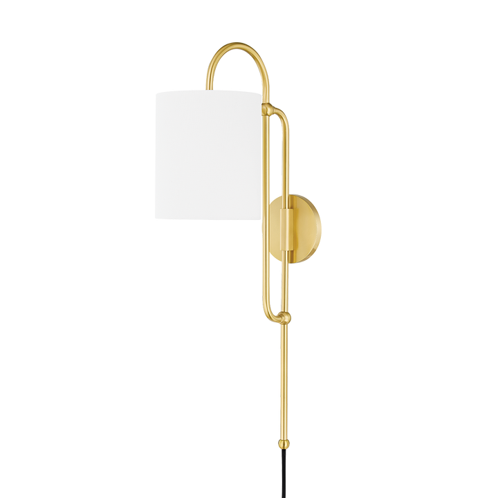 Mitzi Caroline Plug-in Sconce Wall Sconces Mitzi Aged Brass  