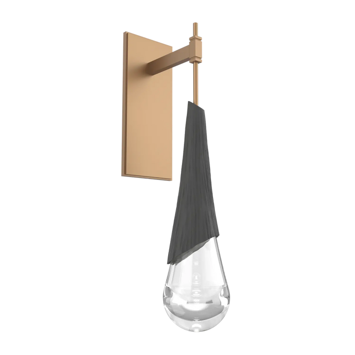Hammerton Studio Hailstone Tempo Sconce Novel Brass / Charcoal Ceramic