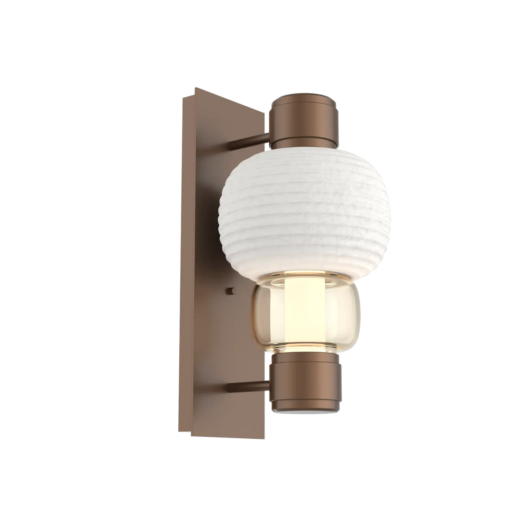 Hammerton Studio Torno Mandrel Sconce Burnished Bronze / Single / Amber / Chalk Ceramic