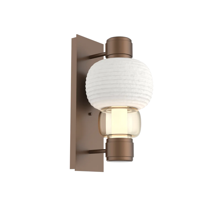 Hammerton Studio Torno Mandrel Sconce Burnished Bronze / Single / Amber / Chalk Ceramic