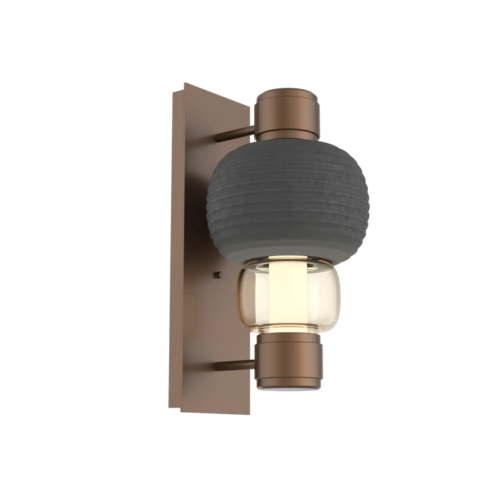 Hammerton Studio Torno Mandrel Sconce Burnished Bronze / Single / Amber / Charcoal Ceramic