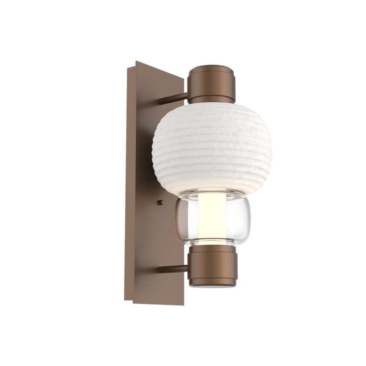 Hammerton Studio Torno Mandrel Sconce Burnished Bronze / Single / Clear / Chalk Ceramic