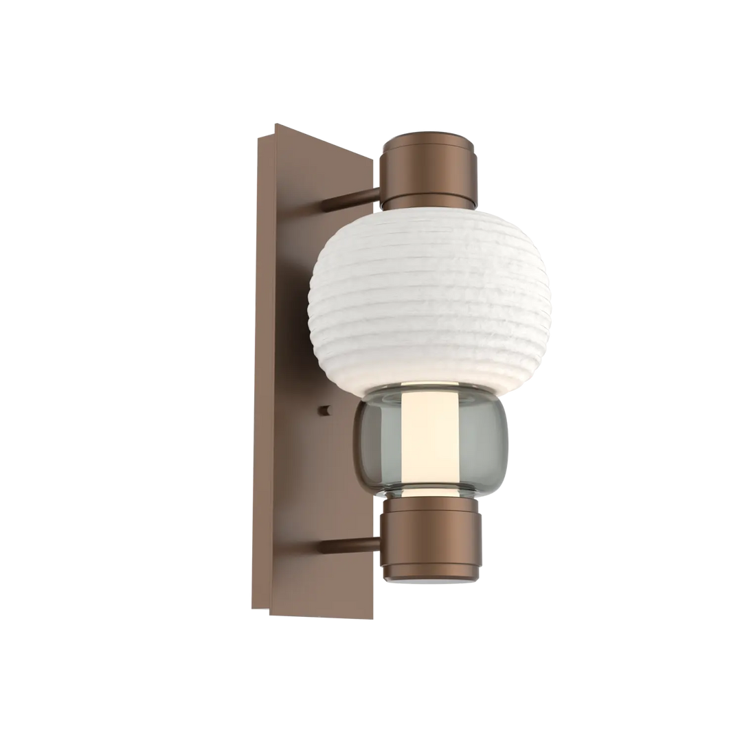 Hammerton Studio Torno Mandrel Sconce Burnished Bronze / Single / Smoke / Chalk Ceramic