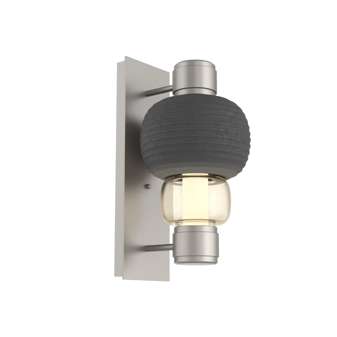 Hammerton Studio Torno Mandrel Sconce Beige Silver / Single / Amber / Charcoal Ceramic