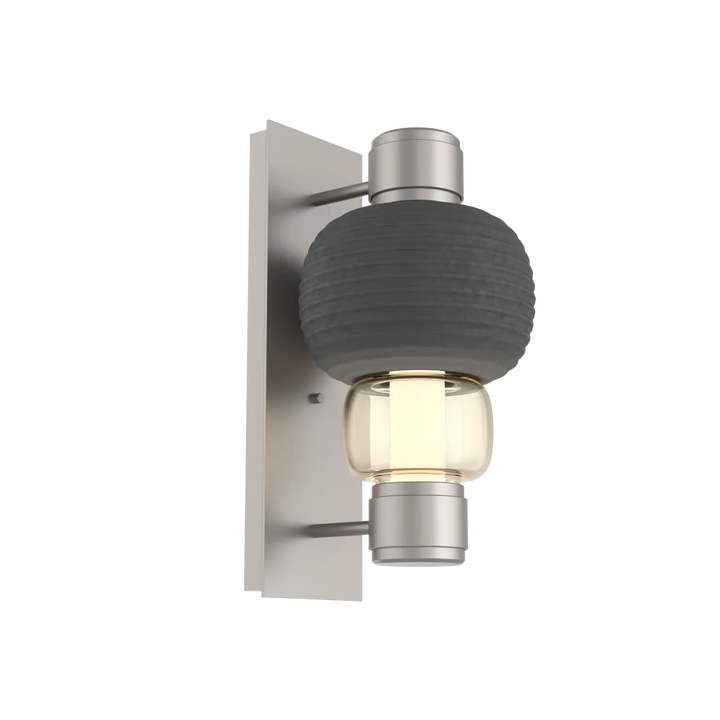 Hammerton Studio Torno Mandrel Sconce Beige Silver / Single / Amber / Charcoal Ceramic