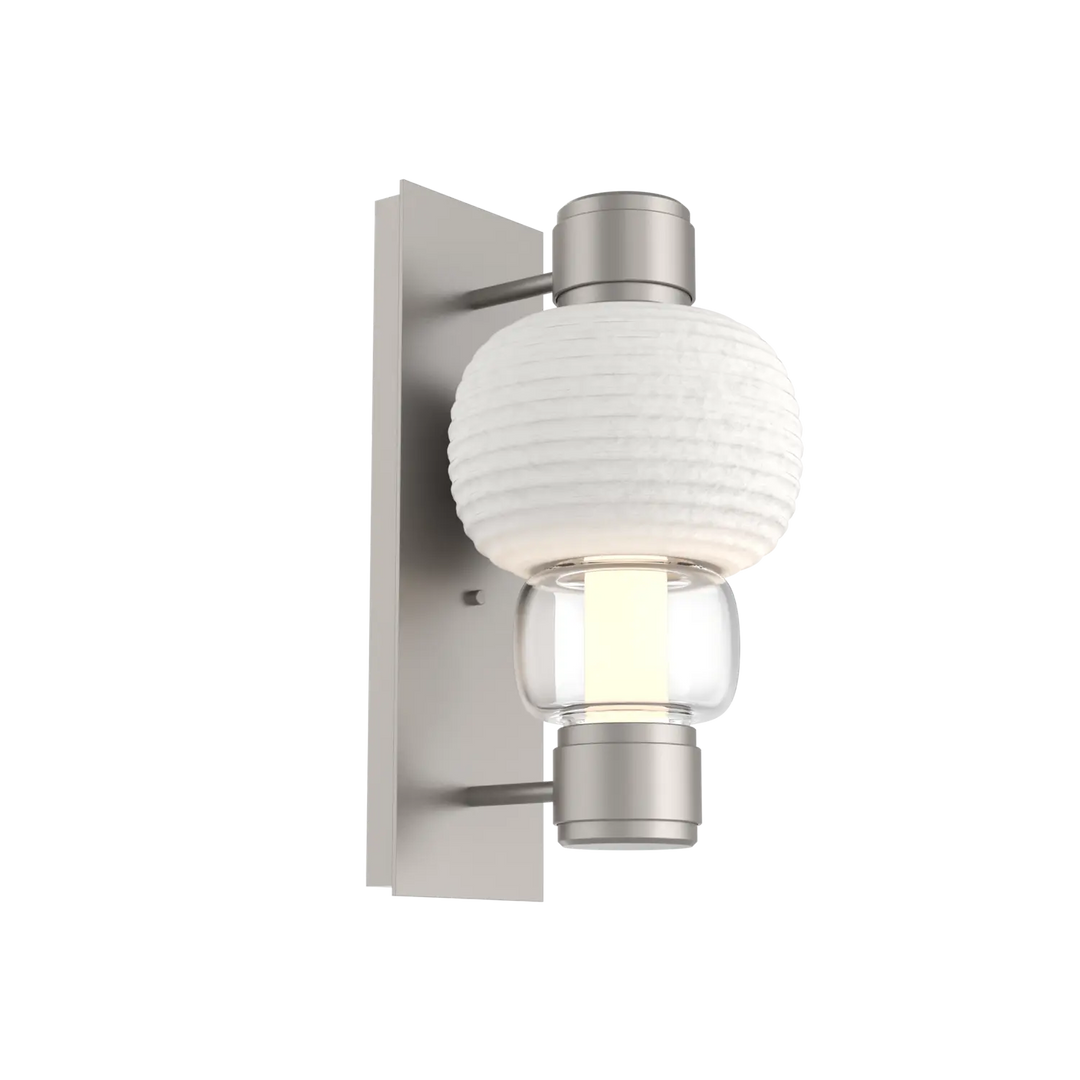 Hammerton Studio Torno Mandrel Sconce Beige Silver / Single / Clear / Chalk Ceramic