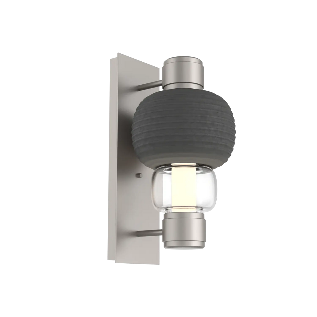 Hammerton Studio Torno Mandrel Sconce Beige Silver / Single / Clear / Charcoal Ceramic