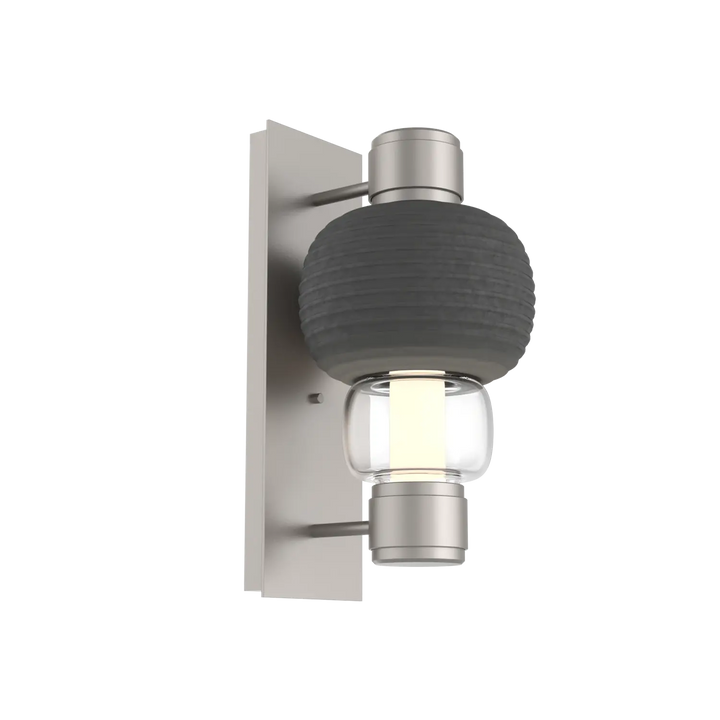 Hammerton Studio Torno Mandrel Sconce Beige Silver / Single / Clear / Charcoal Ceramic