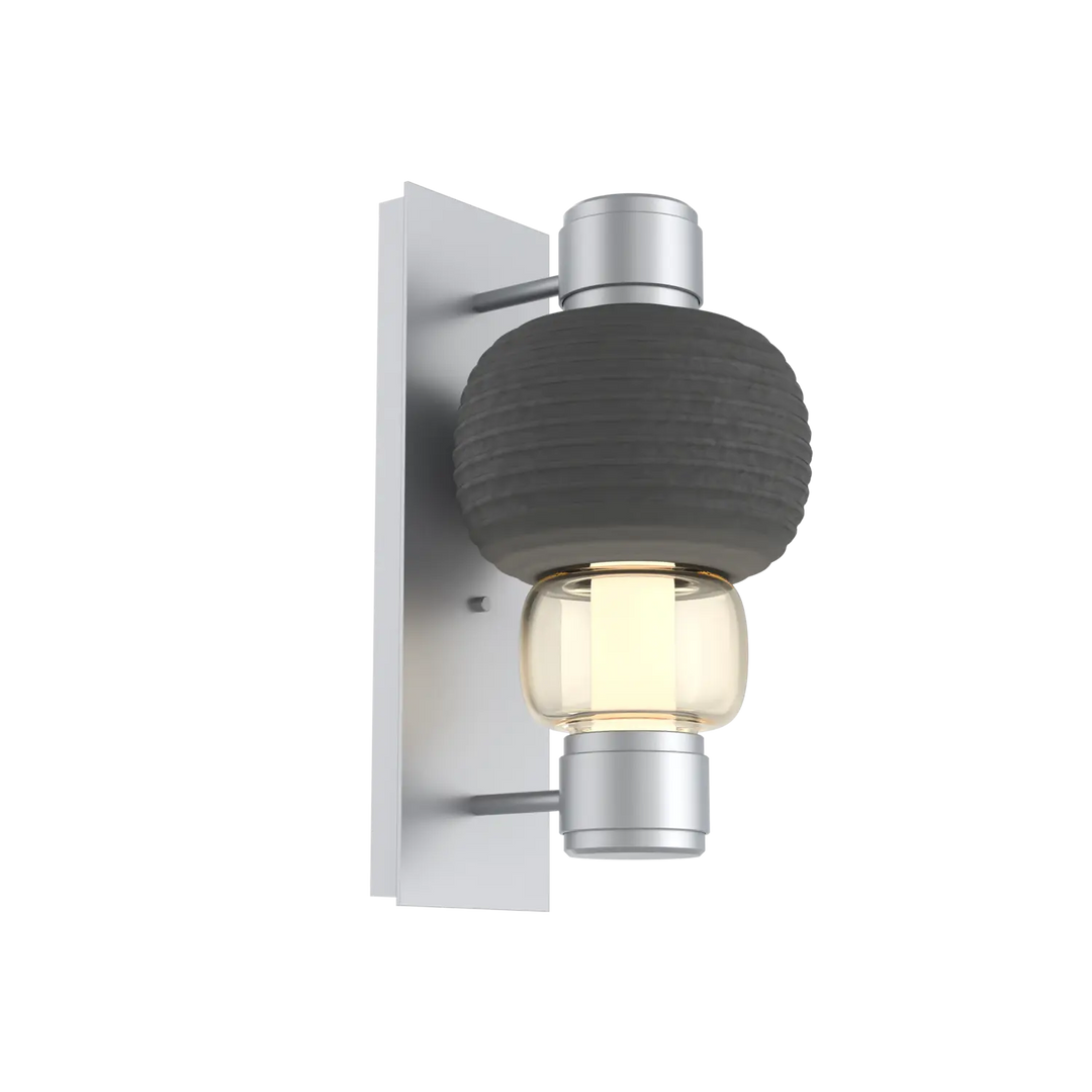 Hammerton Studio Torno Mandrel Sconce Classic Silver / Single / Amber / Charcoal Ceramic