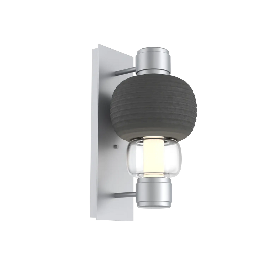 Hammerton Studio Torno Mandrel Sconce Classic Silver / Single / Clear / Charcoal Ceramic