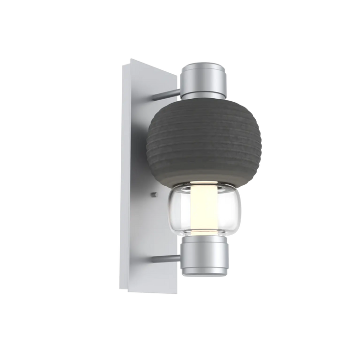 Hammerton Studio Torno Mandrel Sconce Classic Silver / Single / Clear / Charcoal Ceramic
