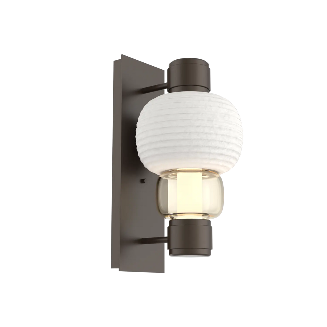 Hammerton Studio Torno Mandrel Sconce Flat Bronze / Single / Amber / Chalk Ceramic