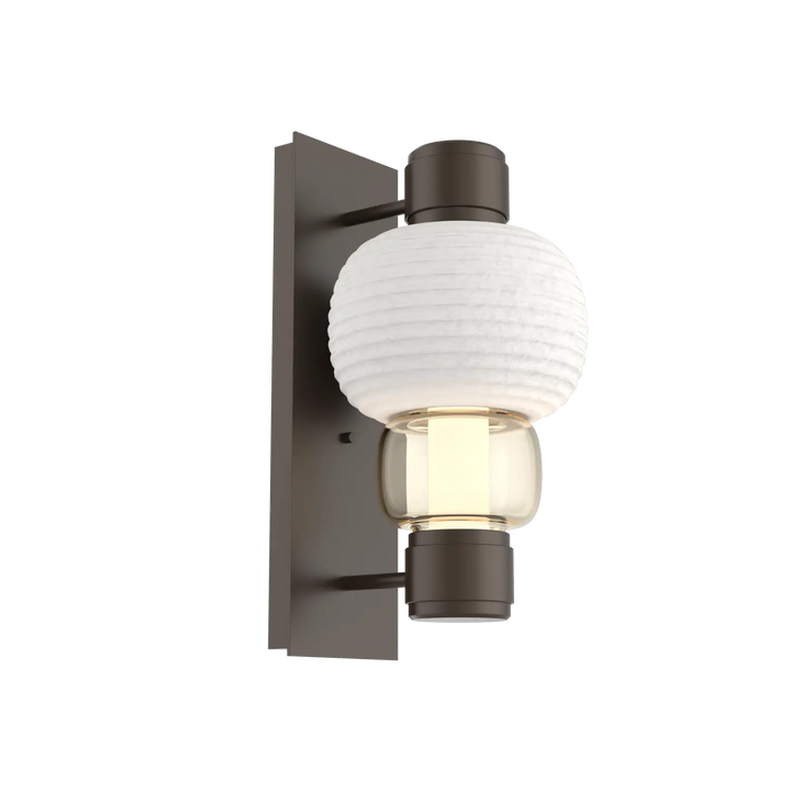 Hammerton Studio Torno Mandrel Sconce Flat Bronze / Single / Amber / Chalk Ceramic