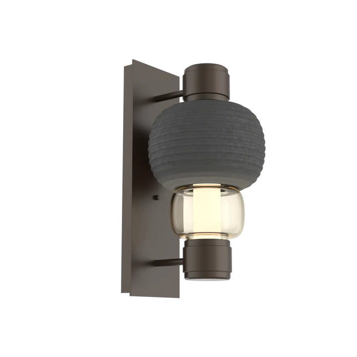 Hammerton Studio Torno Mandrel Sconce Flat Bronze / Single / Amber / Charcoal Ceramic