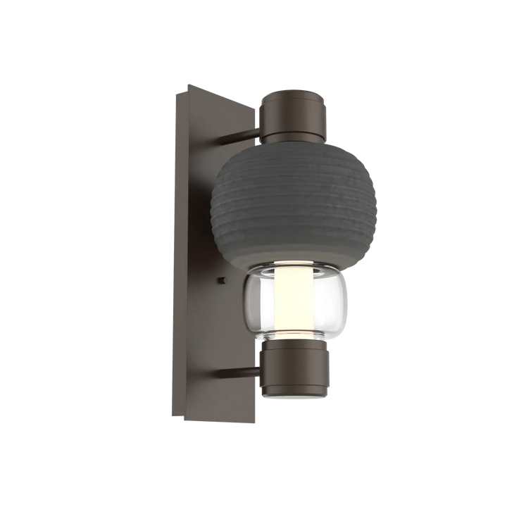 Hammerton Studio Torno Mandrel Sconce Flat Bronze / Single / Clear / Charcoal Ceramic