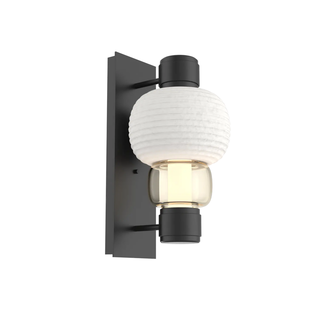 Hammerton Studio Torno Mandrel Sconce Matte Black / Single / Amber / Chalk Ceramic