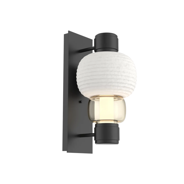 Hammerton Studio Torno Mandrel Sconce Matte Black / Single / Amber / Chalk Ceramic